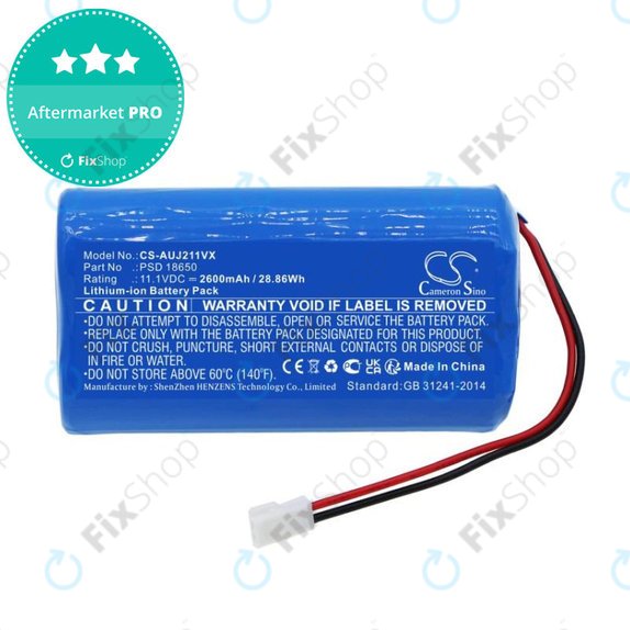 Battery for Aquajack 211, 2600mAh, Li-Ion, 11.1V, PSD 18650, HQ