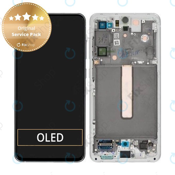 Samsung Galaxy S21 FE G990B - LCD Display + Touch Screen + Frame (White) - GH82-26414B, GH82-26420B, GH82-26590B Genuine Service Pack
