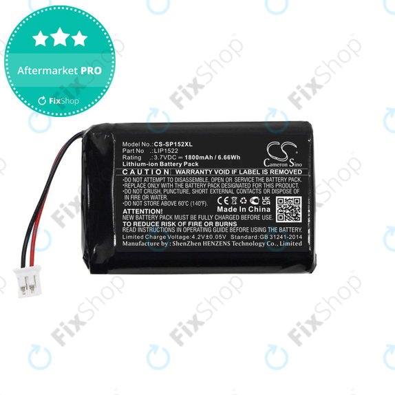 Battery for Sony Dualshock 4 Wireless Controller, 1800mAh, Li-Ion, 3.7V, LIP1522, HQ