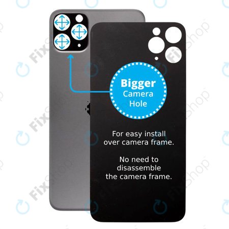 Apple iPhone 11 Pro - Rear Housing Glass with Bigger Camera Hole (Space Gray)