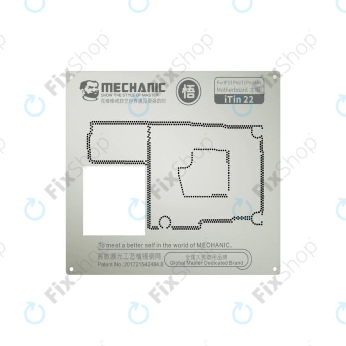 Mechanic iTin 22 - Motherboard Steel Stencil For iPhone 11 Pro, 11 Pro Max