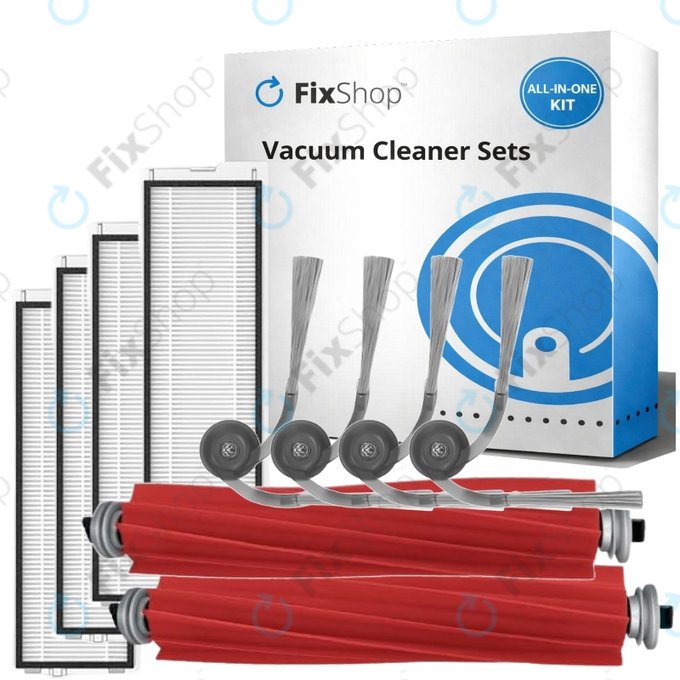 Replacement set for Roborock QV 35A, QR 798, QV35S (2x Main brush, 4x Filter, 4x Side brush)