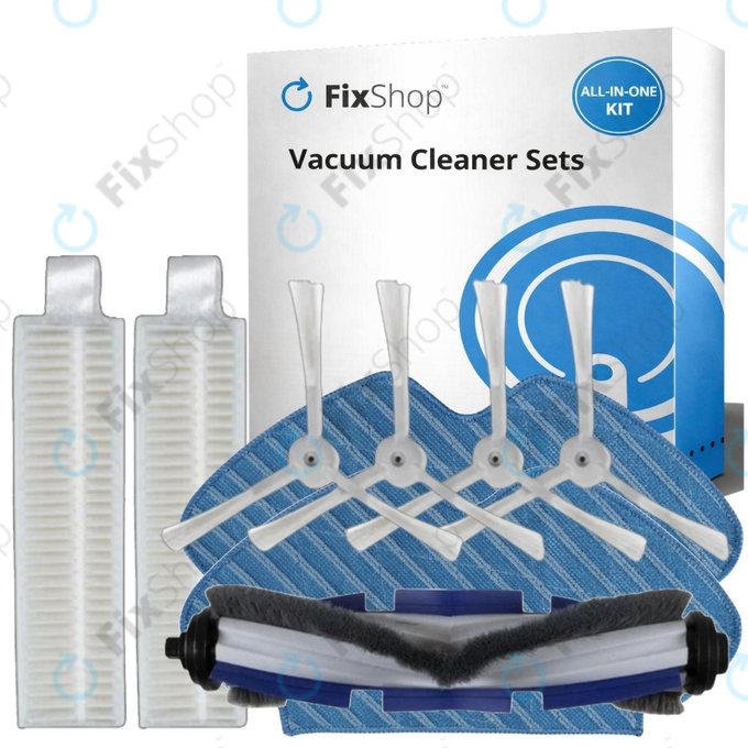 Replacement set for Rowenta Explorer s60 (1x Main brush, 2x Filter, 4x Side brush, 2x Mop cloth)
