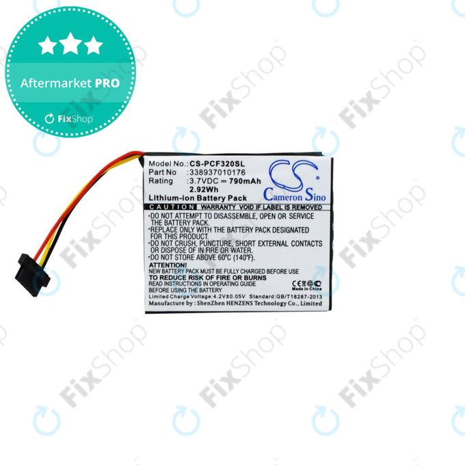Battery for Pioneer AVIC-F320BT, 790mAh, Li-Ion, 3.7V, 338937010176, HQ