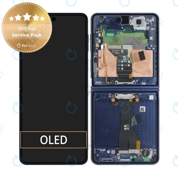 Samsung Galaxy Z Flip 7 F766B - LCD Display + Touch Screen + Frame (Blue Shadow) - GH82-37581A Genuine Service Pack