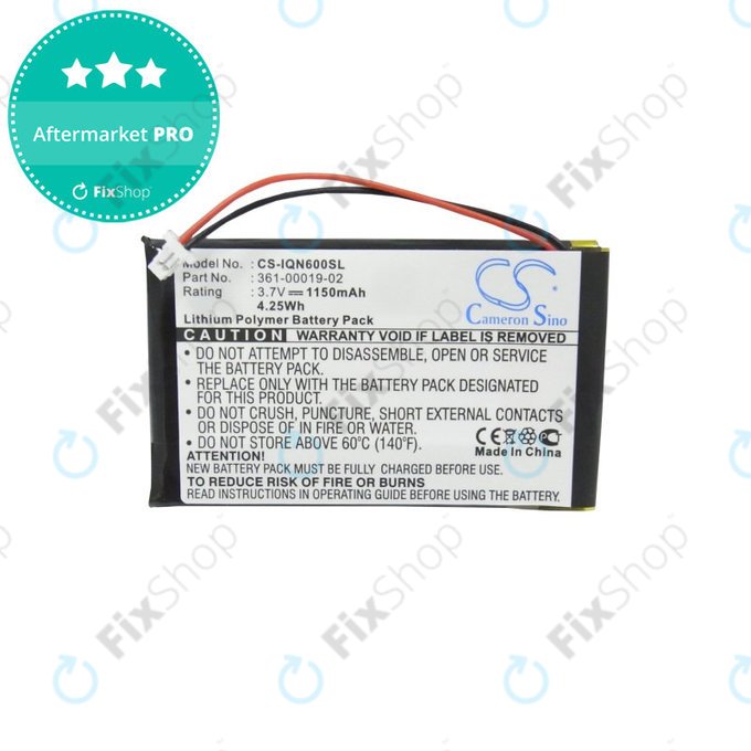 Battery for Garmin Nüvi 660, 660 FM, 1150mAh, Li-Pol, 3.7V, 361-00019-02, HQ
