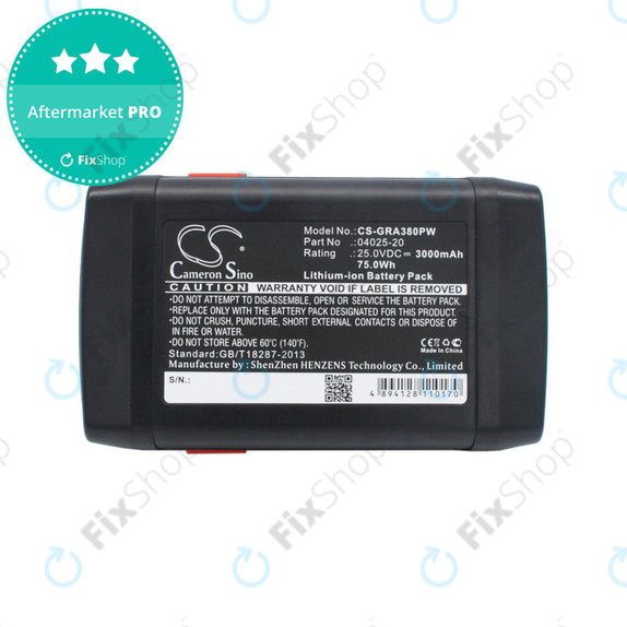 Battery for Gardena 380 Li, 8838, 3000mAh, Li-ion, 25V, 04025-20, HQ