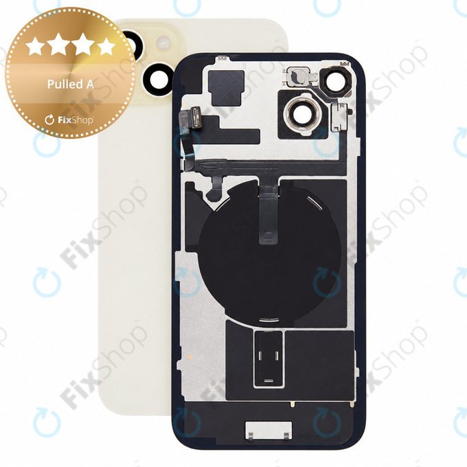 Rear Housing Glass for iPhone 15 Plus, Yellow, Pulled A