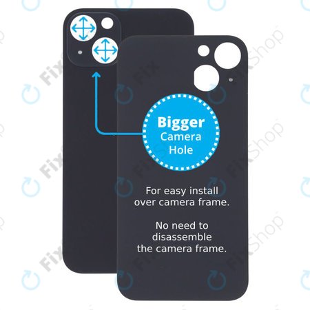 Apple iPhone 13 - Rear Housing Glass with Bigger Camera Hole (Midnight)