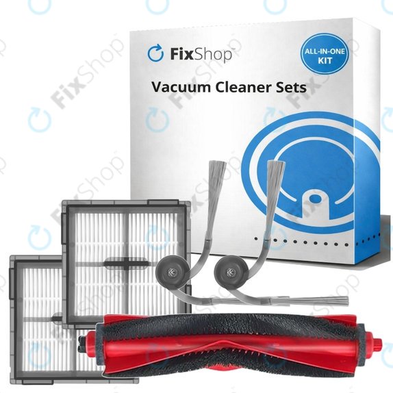 Replacement set for Xiaomi Roborock Q10 VF, Q10 VF+, S8 Pro, S8 Pro Plus (1x Main brush, 2x Filter, 2x Side brush)