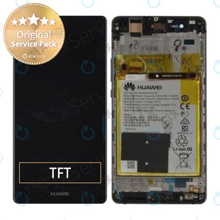 Huawei P9 Lite VNS-L21 - LCD Display + Touch Screen + Frame + Battery (Black) - 02350TMU, 02350TRB