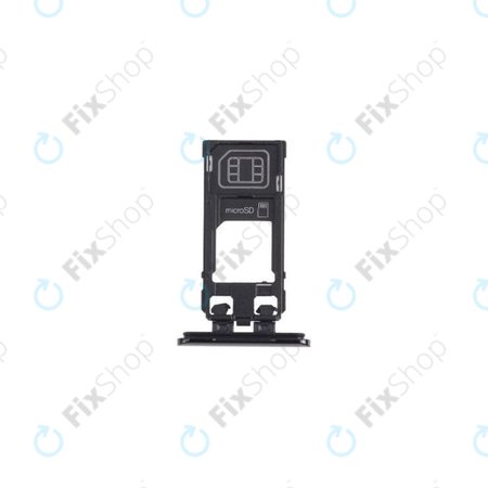 Sony Xperia 1 - SIM + SD Tray (Black) - 1319-0237 Genuine Service Pack