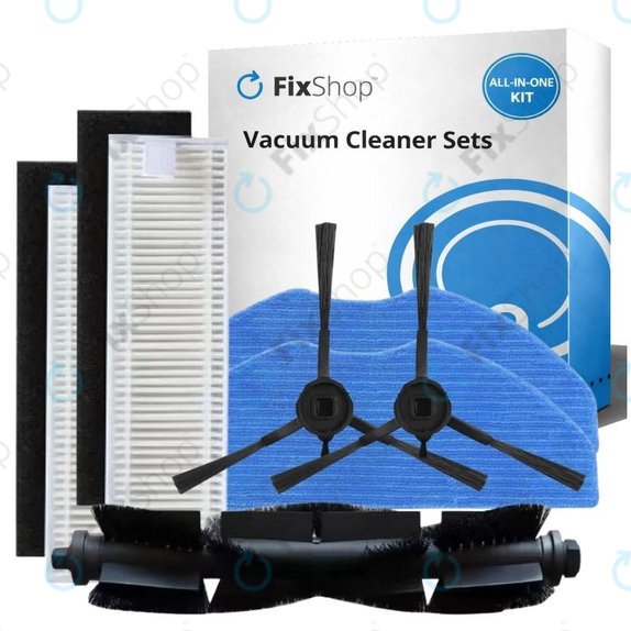 Replacement set for Rowenta X-Plorer S75s (1x Main brush, 2x Filters, 2x Side brushes, 2x Mop cloths)