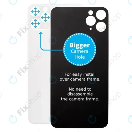 Apple iPhone 11 Pro Max - Rear Housing Glass with Bigger Camera Hole (Silver)
