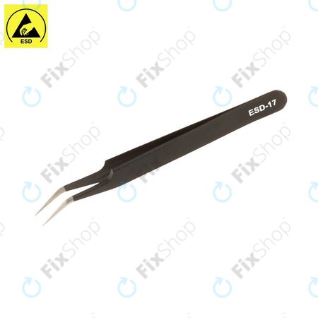 Vetus ESD-17 - Antistatic Metal Tweezer with Curved Tip (115mm)