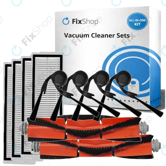 Replacement set for Xiaomi Robot Vacuum 5, 5 Pro (2x Main brush, 4x Filter, 4x Side brush)