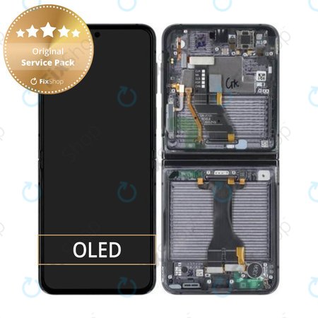 Samsung Galaxy Z Flip 5 F731B - LCD Display + Touch Screen + Frame (Graphite) - GH82-31827A Genuine Service Pack