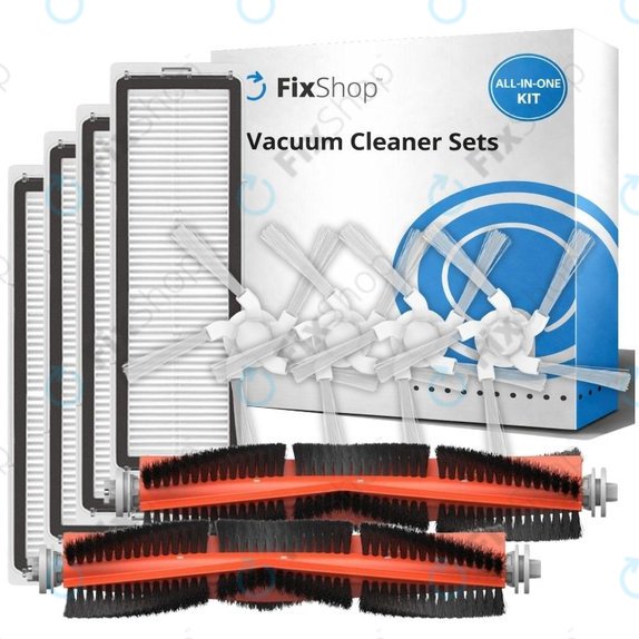 Replacement set for Xiaomi Dreame Bot W10, W10 Pro (2x Main brushes, 4x Filters, 4x Side brushes)