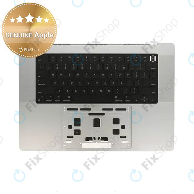 Top case keyboard frame for MacBook Pro 16" A2780 (2023), with US keyboard and battery, Silver, 661-32190, Genuine Apple