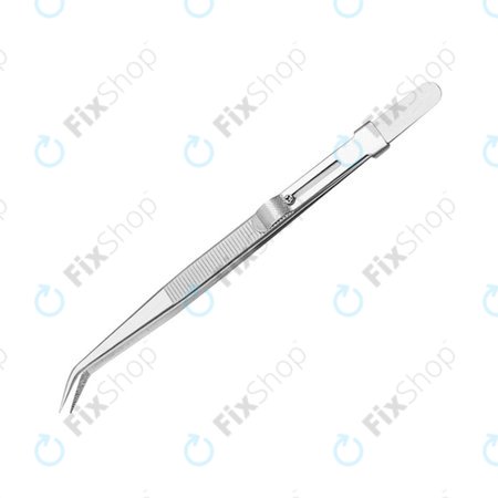 Professional Stainless Steel Tweezer with Curved Tip (162mm)