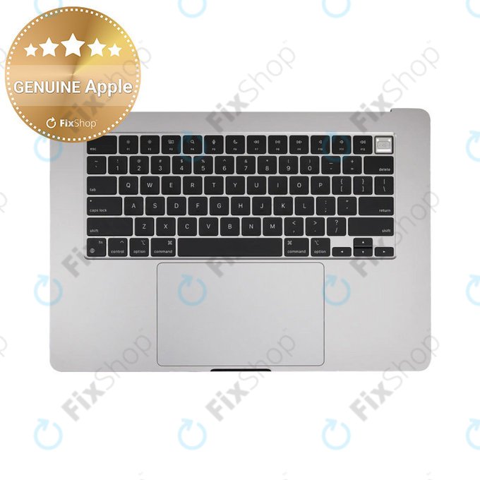 Top case keyboard frame for MacBook Air 15", A3114 (2024), with US keyboard and battery, Space Gray, 661-40266, Genuine Apple
