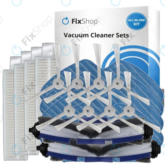 Replacement set for Rowenta Explorer s60 (2x Main brush, 4x Filter, 8x Side brush, 4x Mop cloth)