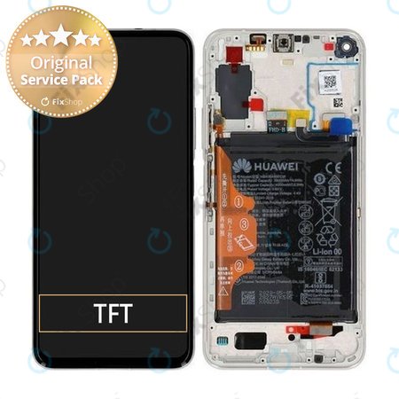 Huawei Honor 20 Pro - LCD Display + Touch Screen + Frame + Battery (Icelandic Frost) - 02352VKN Genuine Service Pack