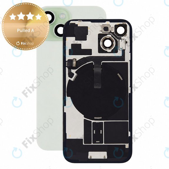Rear Housing Glass for iPhone 15, Green, Pulled A