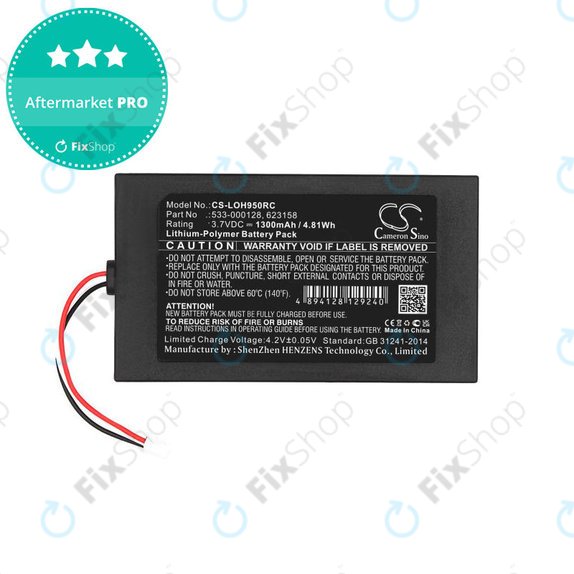 Battery for Logitech Harmony 9, 1300mAh, Li-Pol, 3.7V, 533-000128, HQ