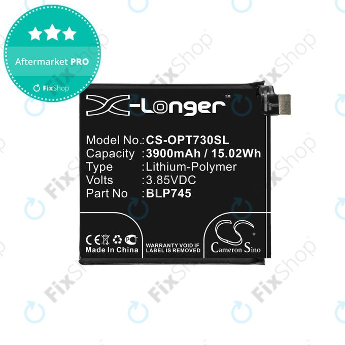 Battery for OnePlus 7T Pro, 3900mAh, Li-Pol, 3.85 V, BLP745, HQ