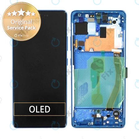 Samsung Galaxy S10 Lite G770F - LCD Display + Touch Screen + Frame (Prism Blue) - GH82-21672C, GH82-22044C, GH82-22045C, GH82-21992C, GH82-22045C Genuine Service Pack