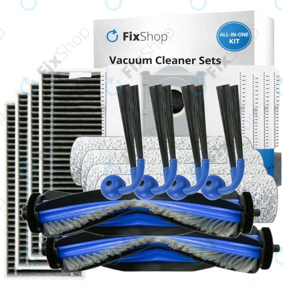 Replacement set for Ecovacs Deebot X9 Pro Omni (2x Main brush, 4x Filter, 4x Side brush, 4x Mop cloth, 4x Dust bag)
