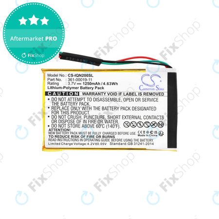 Garmin Nuvi 200, 200W, 205, 205T, 205W, 205WT, 250, 252W, 255, 255T, 255W, 255WT, 260, 260W, 260WT, 270 - Battery 010-00621-10, 361-00019-11 1250mAh HQ