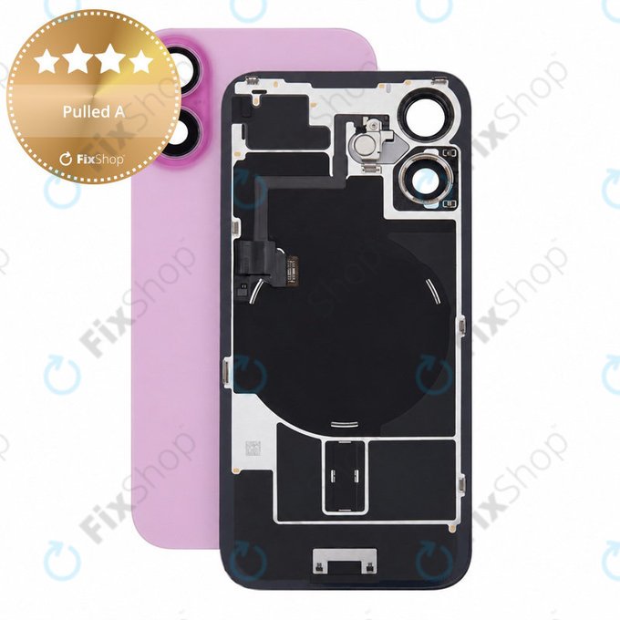 Rear Housing Glass for iPhone 16, Pink, Pulled A
