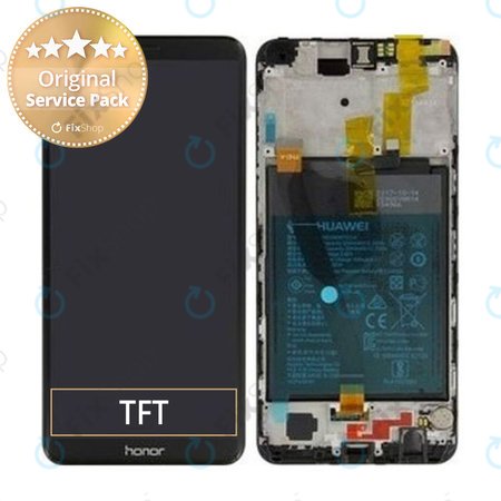 Huawei Honor 7X - LCD Display + Touch Screen + Frame + Battery (Black) - 02351PUU Genuine Service Pack