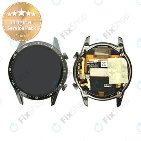 Huawei Watch GT2 Latona-B19 46mm - LCD Display + Touch Screen + Frame (Matte Black) - 02353FYU Genuine Service Pack