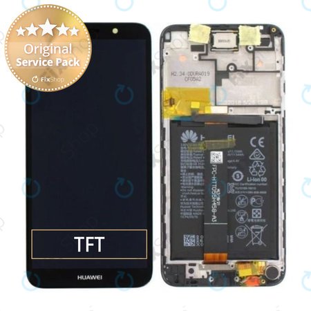 Huawei Y5 (2018), Y5 Prime (2018) - LCD Display + Touch Screen + Frame + Battery (Black) - 02351XHU, 02352CQV