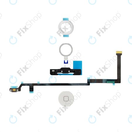 Apple iPad Air - Home Button + Flex Cable + Bracket + Plastic Circle + Gasket (White)