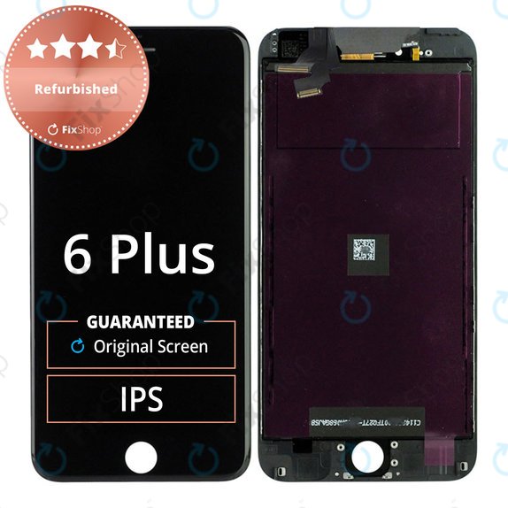 Display for iPhone 6 Plus, Black, Touch Screen with Frame, Refurbished