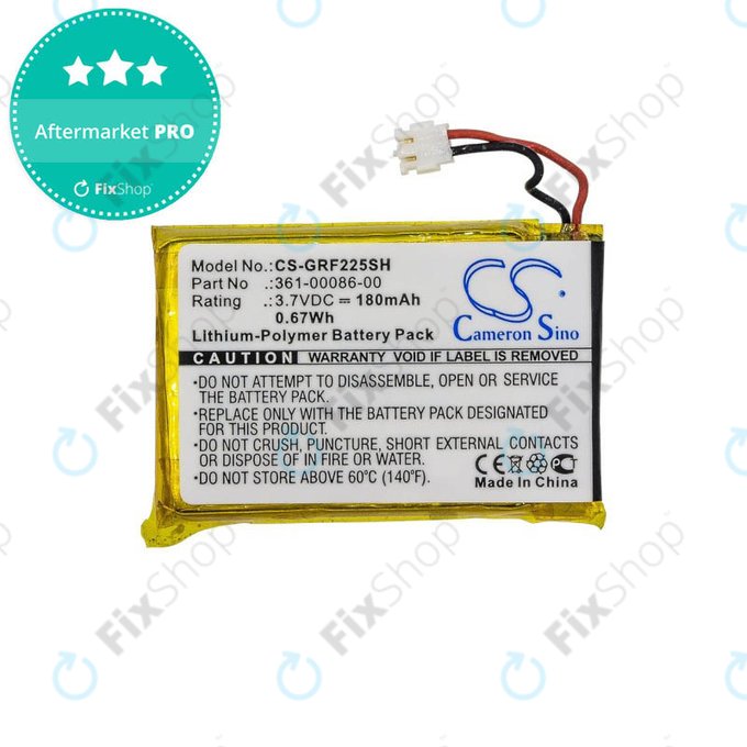 Garmin Approach G10, S20, Forerunner 220, 225, 235, 630, 645, 735XT, 745,  GRM0371754 Battery 361-00072-00/10, 361-00086-00/10/11 180mAh HQ