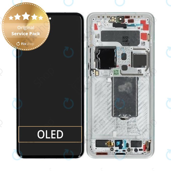Xiaomi 15 Ultra 5G - LCD Display + Touch Screen + Frame (Silver White) - 560005000O100 Genuine Service Pack