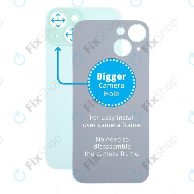 Apple iPhone 15 - Rear Housing Glass with Bigger Camera Hole (Green)