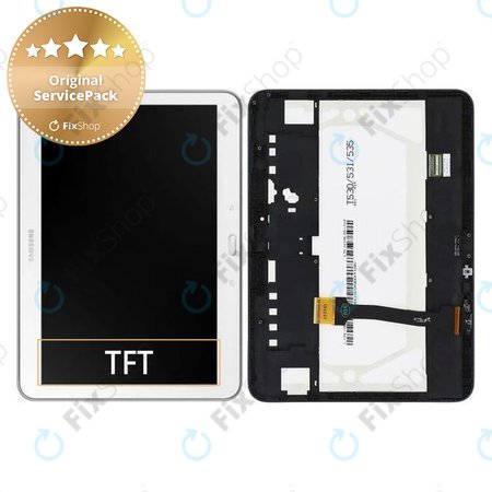 Samsung Galaxy Tab 4 10.1 T530 - LCD Display + Touch Screen + Frame (White) - GH97-15849B Genuine Service Pack