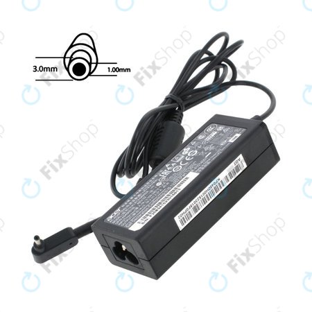Charging adapter for Acer, 77011168, 45W, 19V, Black, Genuine Service Pack