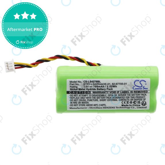 Battery for Symbol DS6878, LS4278, 700mAh, Ni-MH, 3.6V, BTRY-LS42RAAOE-01, HQ