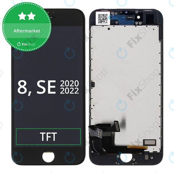 Display for iPhone 8, SE (2020), SE (2022), Black, Touch Screen with Frame