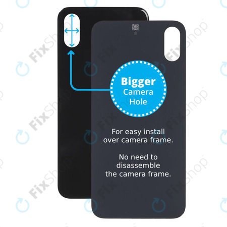Apple iPhone X - Rear Housing Glass with Bigger Camera Hole (Space Gray)
