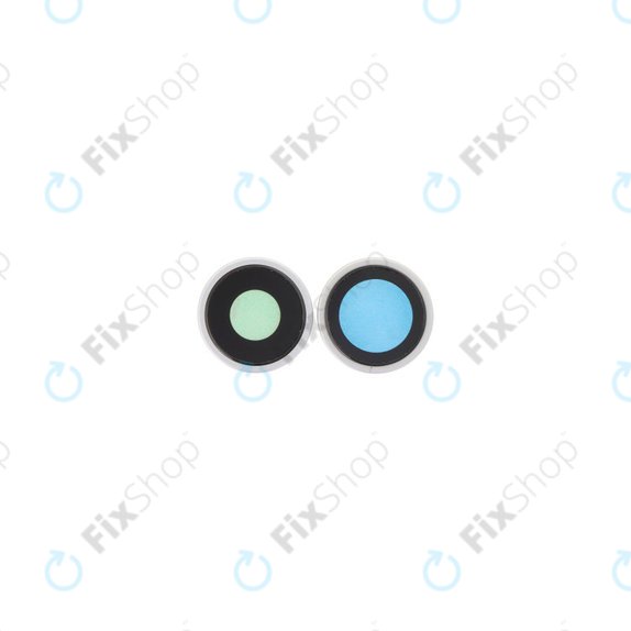 Apple iPhone 16, 16 Plus - Rear Camera Lens with Frame (White) - 2pcs