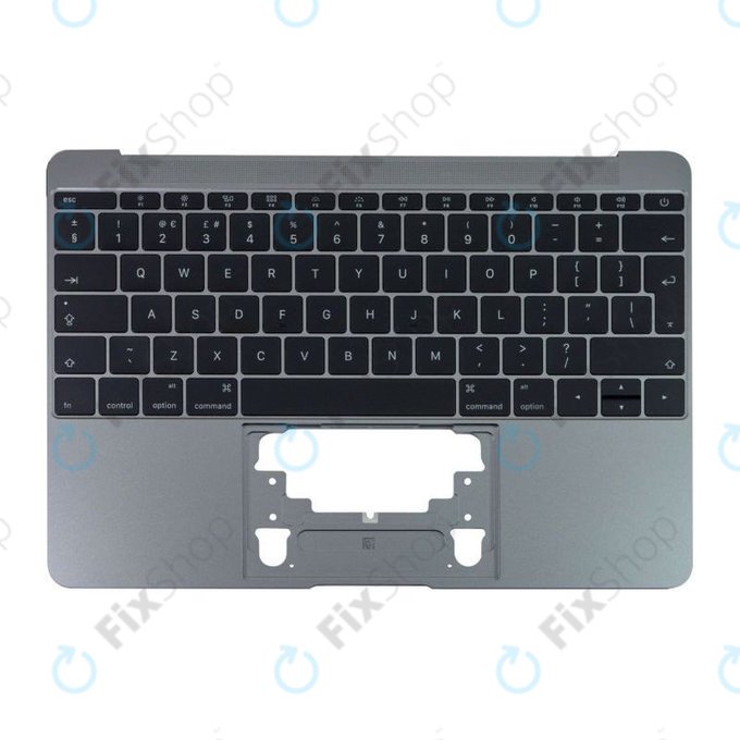 Apple MacBook 12" A1534 (Early 2015 - Mid 2017) - Top Keyboard Frame + Keyboard UK (Space Gray)