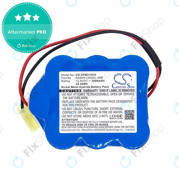 Battery for Zepter LMG-310, 9P-130, 3000mAh, Ni-MH, 10.8V, SA9KR1300SC-3RB, HQ